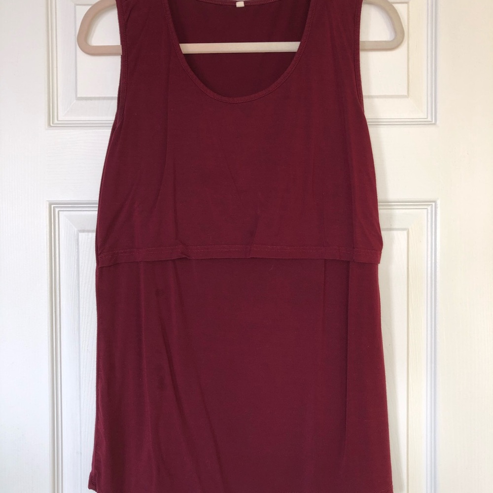 Maroon Nursing Tank Top